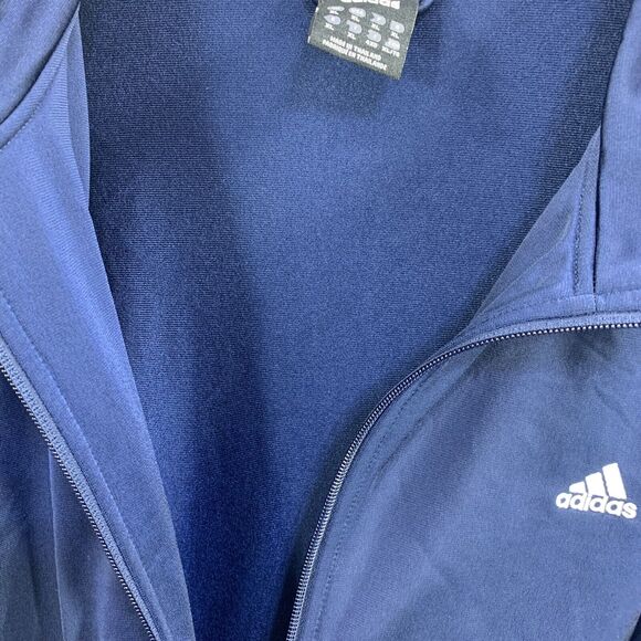 Vtg Y2K Adidas Jacket 3 Stripes Full Zip Track Blue Sz XL Hip Hop - Picture 8 of 13